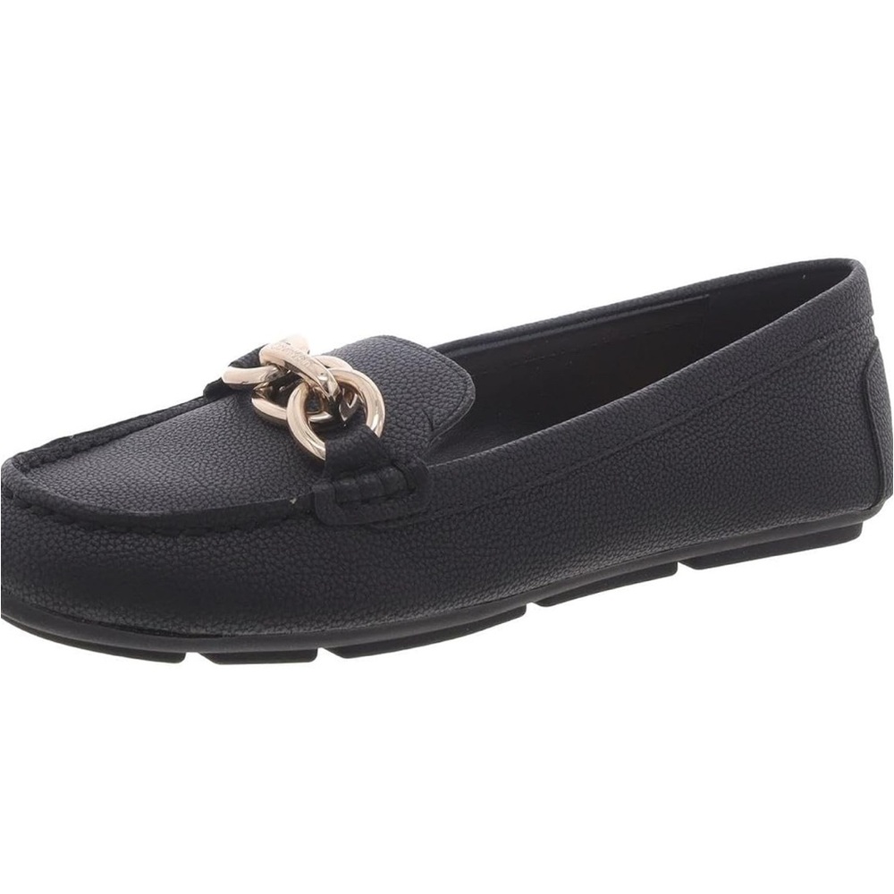 Calvin Klein Luca black and gold loafers, size 10.